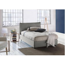 Talamo Italia - Gloria Double Bed with Fabric Cover, 100% Made in Italy, Front Opening, Suitable for Mattresses 120 x 190 cm, Grey