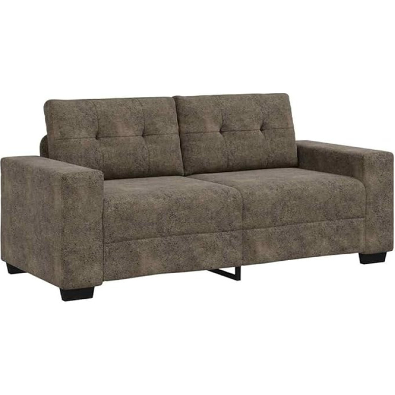 vidaXL Braun Loveseat Sofa - Comfortable 2 Seater with Padded Armrests. Perfect for Your Living Room. Robust Design. Modern Indoor Seating. Rectangular Couch. Stylish Furniture for the Living Room.
