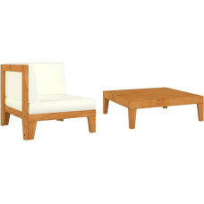 Homgoday 2 Piece Garden Sofa Set with Cushions Solid Acacia Wood Furniture Set for Sofa Bed Living Room Sofa Modern Sofa Set Outdoor Furniture