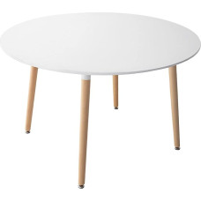 Happy Garden Martha Round Dining Table 120cm White Scandinavian Style Round Dining Table for 4 People