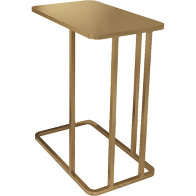 Golden Metal Sofa Table Narrow Console Coffee Side Tables in Iron Art C Shape Frame Home - Height 58cm