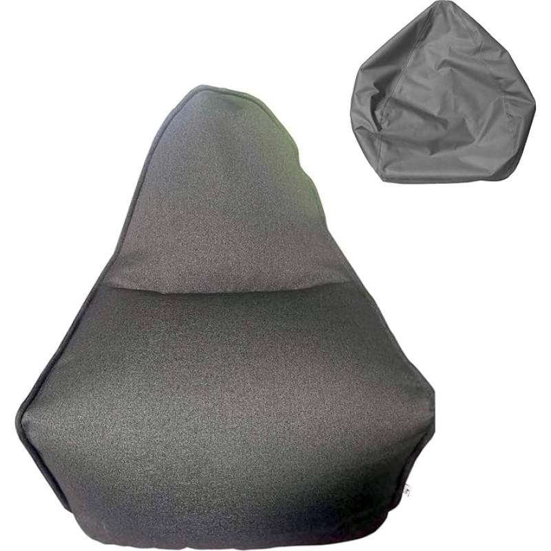 Rebecca Mobili Puff RE6515 Empty Bean Bag Soft Chair without Upholstery Grey Polyester Indoor Bedroom Living Room Dimensions 70 x 80 x 90 cm (H x L x W)