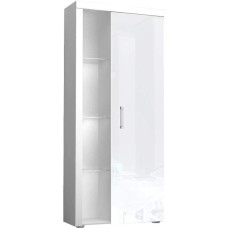 Furniture24 Samba Shelf with Door, Cabinet, Living Room Cabinet, Display Cabinet (White/White High Gloss)
