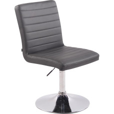 CLP Elvas Dining Room Chair with High-Quality Upholstery and Faux Leather Cover I Rotatable and Height-Adjustable Upholstered Chair with Metal Frame, Colour: Grey