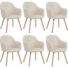Woltu 6 x Dining Room Chairs / Kitchen Chairs, Living Room Chair Design, Upholstered Chair with Armrests, Velvet, Solid Wood, BH95-6