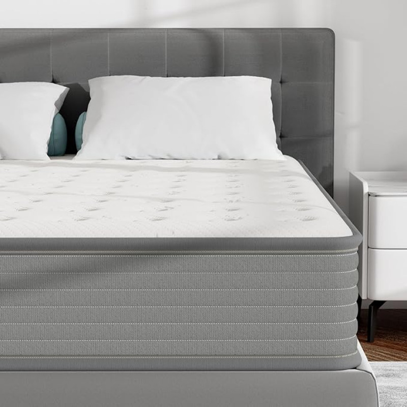 Good Nite Double Mattress, 135 x 190 x 20 cm, Memory Foam Pocket Spring Mattresses, Individually Wrapped Pocket Spring Hybrid Mattresses with Breathable Foam, Medium Firm Feel, 135 x 190 x