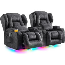 Oprisen Electrically Adjustable Recliner Chair, TV Chair with Reclining Function, Rotatable Massage Chair with Heat Function, TV Armchair, Cinema Chair, Reclining Chair, Sofa for Living Room, up to