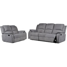 Vente-unique - Relax 3+2 Couch Set - Microfibre - Grey - Hernani