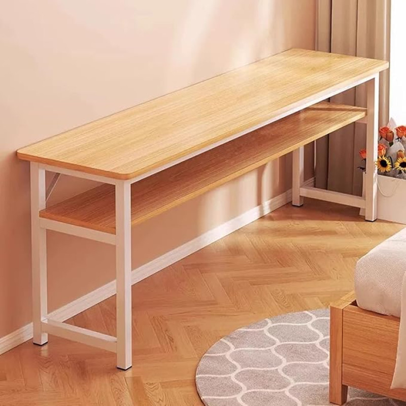 YHWKGZ Console Table, Console Table with 2-Tier Storage Shelves, Metal Frame, Narrow Long Hallway Table for Entrance Area, Living Room, Hallway, Sofa, Kitchen, (31.4 x 29.5/80 x 75 cm)