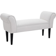 HOMCOM Upholstered Bench with Rolled Armrests, Upholstered Bench for Bedroom, White, 102x36x51 cm