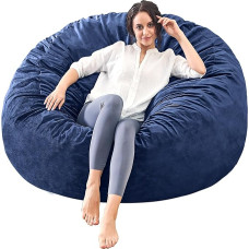 ILPEOD Bean Bag Chairs for Adults - Memory Foam Furniture - Kids/Youth Sofa with Soft Microfiber Cover - Round Fluffy Couch for Living Room Bedroom College Dorm - 5ft