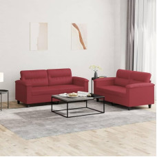 LAPOOH 3202365 2-Piece Sofa Set with Cushions Wine Red Faux Leather, Lounge Sofa, Sofas & Couches, Relaxing Sofa, Couch for Living Room