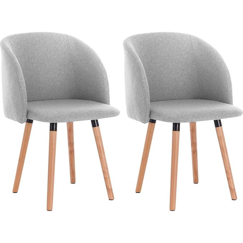 Woltu #1216 Set of 2 Chairs for Dining Room, Kitchen or Living Room - Upholstered Designer Chair with Armrests, Solid Wooden Frame