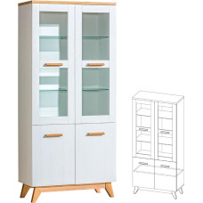 Furniture24 Sven Sv3 Cabinet Living Room Cabinet 4 Door Scandinavian Style Pine White