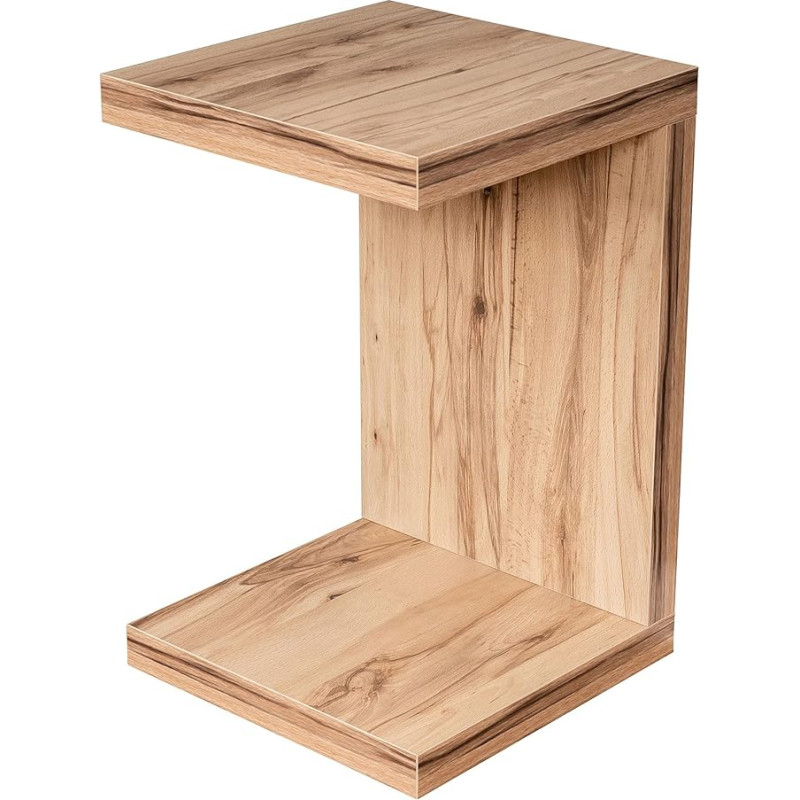 levandeo Coco Side Table, Heartwood Beech 32 x 32 cm, Height 50 cm, No Assembly Firmly Glued Wood Coffee Table Sofa Table