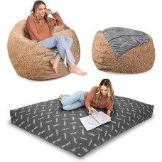 CordaRoy's Bean Bag Faux Fur Faux Leather Full Skin Colour