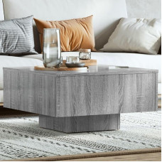 puraday Living Room Coffee Table 60 x 60 x 31.5 cm Side Table Wood Practical Multifunctional Table Bedroom Coffee Table Square Robust Durability Grey Sonoma Wood Material Metal