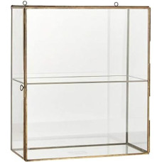 Ib Laursen Brass Wall Display Cabinet with 2 Shelves Height 40cm