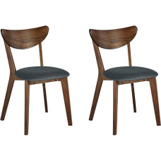 Beliani Erie Modern Dining Room Chairs Set of 2 Dining Room Kitchen Dark Wood Colour / Grey