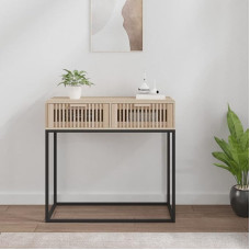 ZEYUAN Console Table, Chest of Drawers, Side Table, Living Room Table, Side Shelf, Media Console, Side Table, 80 x 30 x 75 cm, Wood Material and Iron