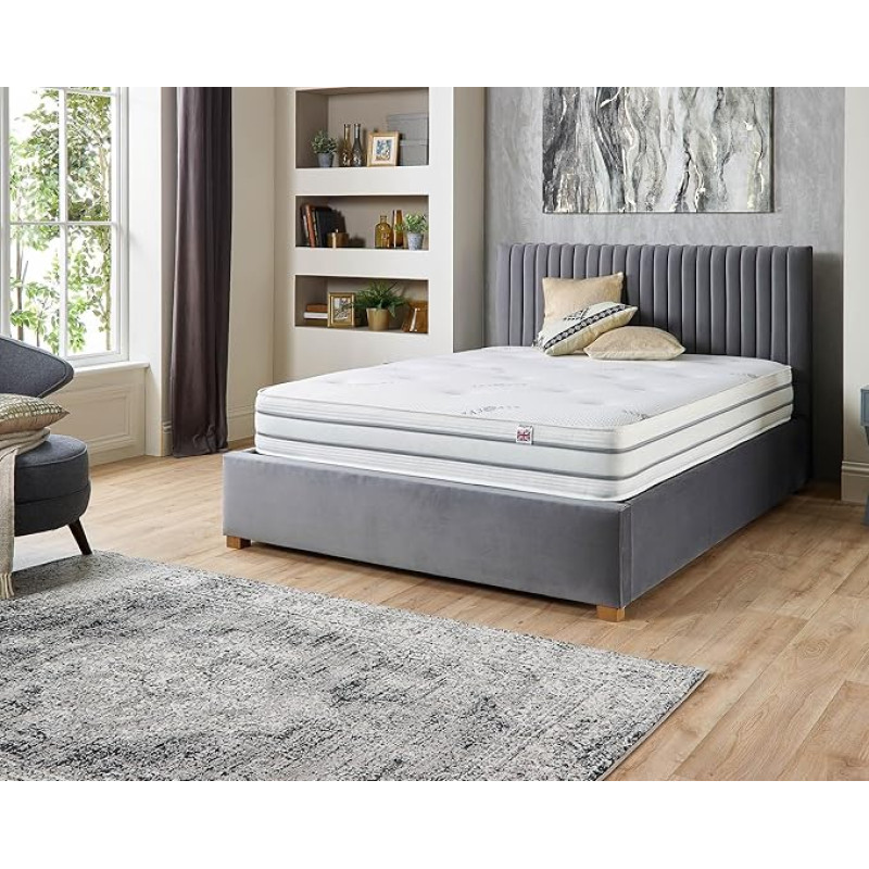 Aspire Beds Eco Reprieve Double Sided Pocket Spring Mattress with 1000 Pocket Spring Mattress, 23 cm, Small Single (70 x 180 cm), White Trim