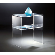 HOWE-Deko High Quality Acrylic Glass Side Table / Bedside Table / End Table Clear 50 x 38 cm H 60 cm Acrylic Glass Thickness 10mm