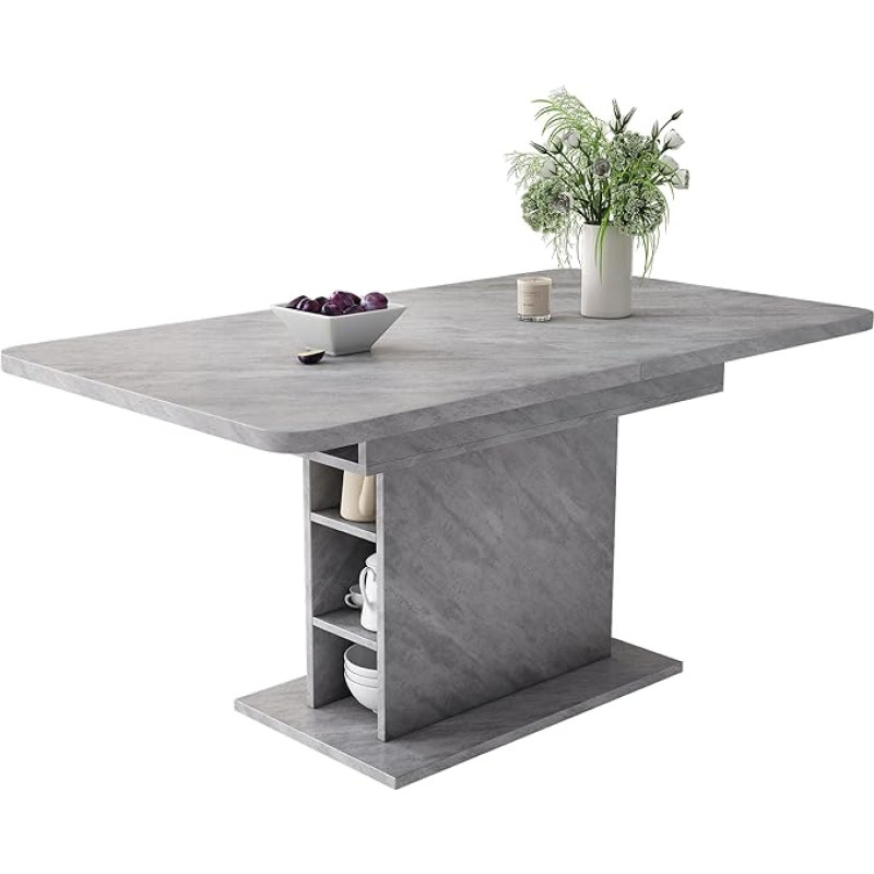 Dining Table, Expandable Dining Table, Dining Table with Storage Space, Rectangular Dining Table, Coffee Leisure Table, Modern Simple Iron Dining Table, Space-Saving, Multifunctional Dining Table,