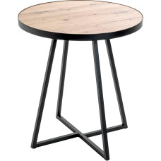 HAKU Möbel Side Table Oak Black MDF Metal Dimensions Height 52 cm x Diameter 48 cm Style: Modern