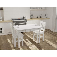 Magnetic Mobel Dining Table with Drawer, Kitchen Table, Restaurant, Solid Wood, White (60 x 70 cm)