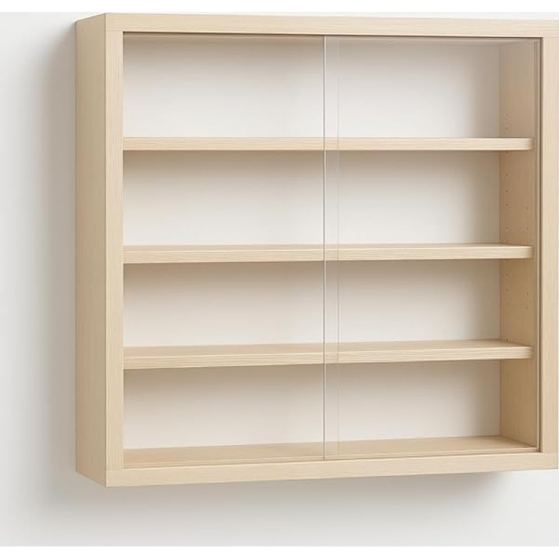 Alsino V-47 Display Case Wall Display Cabinet Hanging Display Cabinet 55 x 55 x 6 with Acrylic Glass Panel 4 Levels