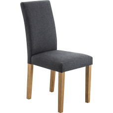 Julian Bowen Hastings Chair, Wood/Fabric, Slate Linen, Set of 2