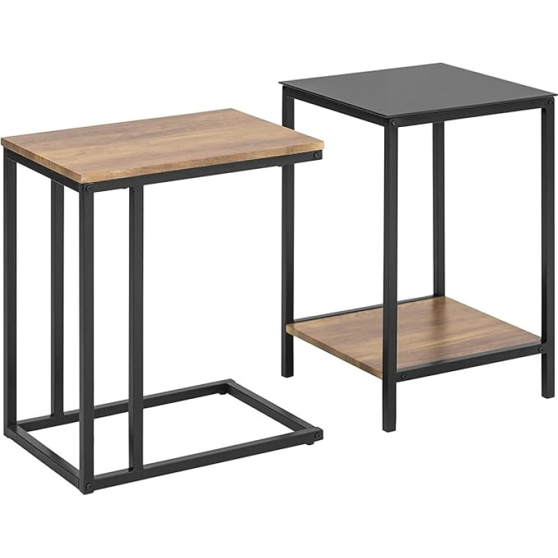 SoBuy FBT99-F Set of 2 Side Tables, Nesting Table, Coffee Table, Stackable, Sofa Table, Coffee Table, Laptop Table, Care Table, Living Room Table