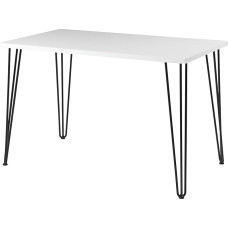 Euro Tische Dining Room Table White High Gloss Industrial Design Metal Frame - Very Scratch-Resistant - Perfect as a Dining Table / Living Room Table - Made in Germany (140 x 80 x 74 cm)