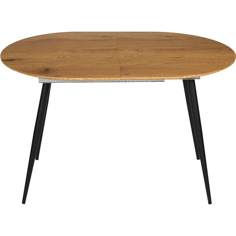 HOME DECO FACTORY The Dining Table Made of Metal and Wood, Extendable Table, 4 A, 6 People, Brown/Black, 160 x 75 x 80 cm