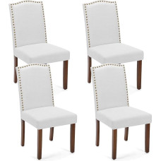 DUMOS C-8109-4P-GY, Rubberwood, Fabric, Grey, Set of 4