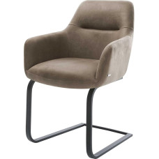 DELIFE Pejo-Flex Swing Chair Flat Black Microfibre Taupe Vintage Pocket Spring Core