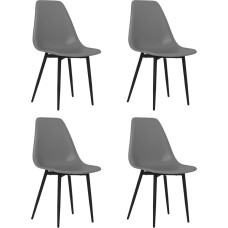 vidaXL 4 x Dining Room Chairs, Kitchen Chairs, Reclining Chairs, Living Room Chairs, Dining Room Chairs, Kitchen Chairs, Dining Chairs, Grey Polypropylene