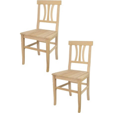 t m c s Tommychairs - Set of 2 Artemisia Chairs for Kitchen and Dining Room, Robust Structure Made of Polished Beech Wood, Untreated and 100% Natural, Seat Made of Polished Wood
