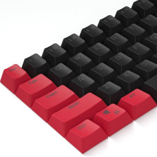 61 Backlit Red Black Keycaps Set PBT Keycaps OEM Profile for 60% Cherry Mx Switches Mechanical Gaming Keyboard (Only Keycaps)