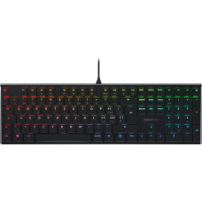 CHERRY MX 10.0N RGB, Flat Mechanical Gaming Keyboard, Swiss Layout (QWERTZ), Wired, Original CHERRY MX Low Profile RGB Speed Switches, Black