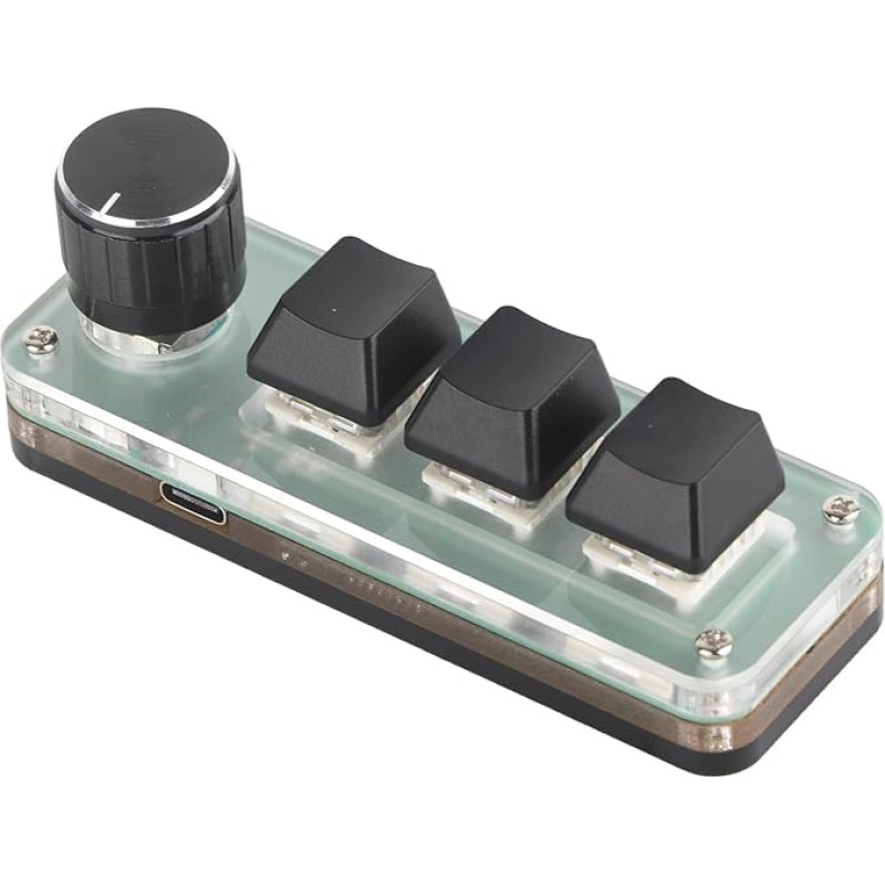 ASHATA 3 Button Macro Pad, RGB Backlight, OSU Keyboard, Programmable Keyboard, Multifunctional Shortcut Game Keyboard, Mechanical USB Keyboard with for