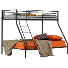 MEUBLE COSY 3 Person Bunk Bed Frame 90 & 140 x 190 cm Metal Kids Bedroom House