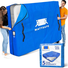 Mattress Bag with 8 Handles for Moving and Storage, Full Size, Reusable Cover with Strong Zipper, Extra Thick Mattress Protector, Mattsafe