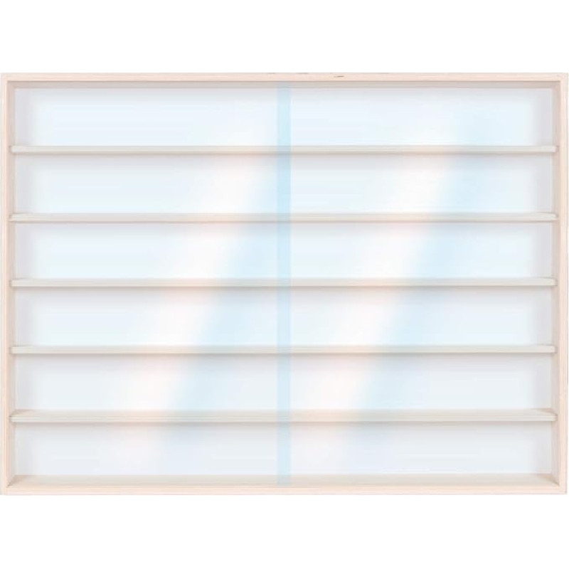 Alsino V-13 Display Cabinet Collector's Display Case 100 cm x 58 cm x 8.5 cm Birch Mutliplex Natural Display Case for Figures, Stones, Models, Thimbles