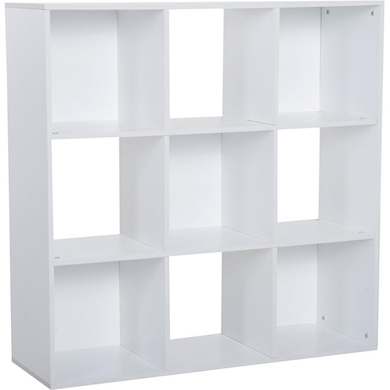 Homcom 3 Tier Cube Storage Space Chipboard Cupboard Bookshelf Organizer Home Office Shelves