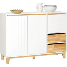SoBuy FSB75-WN Sideboard Kitchen Cupboard Chest of Drawers Cabinet Hallway Cabinet Buffet Shoe Cabinet Kitchen Chest of Drawers Storage Cabinet TV Cabinet White Natural W x H x D x H x D x H x D x H x