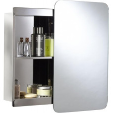 Croydex Medway Sliding Door Stainless Steel Cabinet, Metal, White, 11x41x67 cm