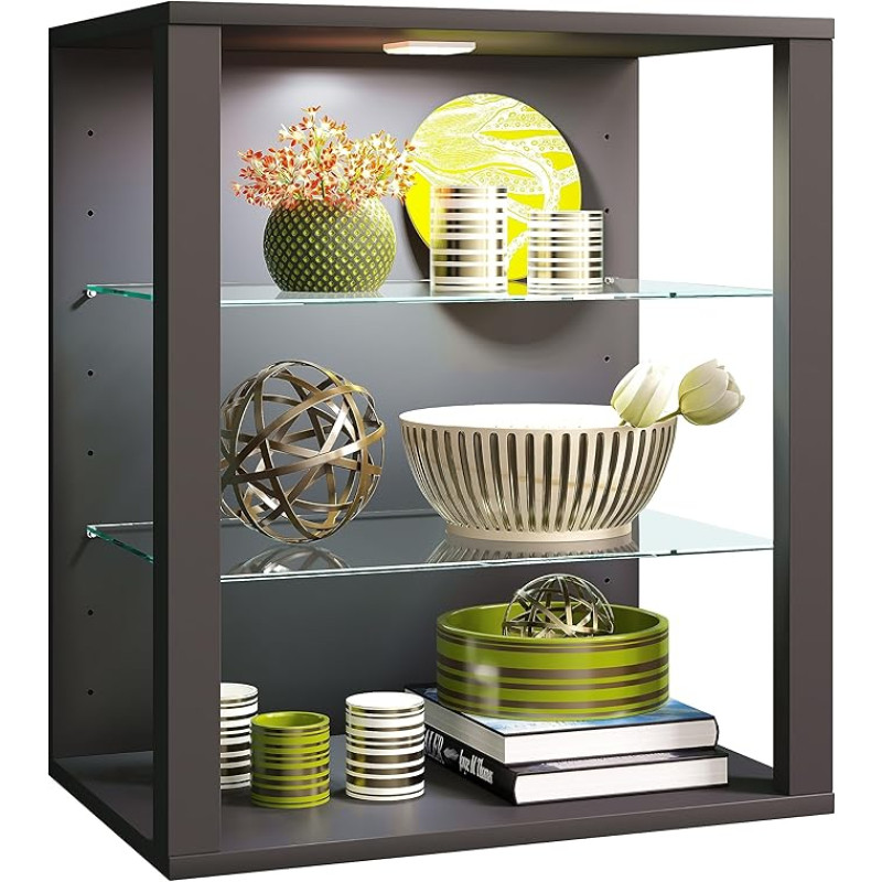 VCM Glasol S Hanging Display Cabinet without Glass Fronts Dimensions Approx. H 60 x W 52 x D 35 cm Modern and Space-Saving