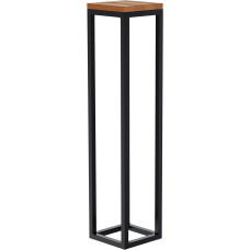 CLP Manteo Side Table, Oak Wood, Square Bedside Table, Sofa Table with Powder-Coated Metal Frame and Floor Protectors, Size: 20 x 20 x 90 cm