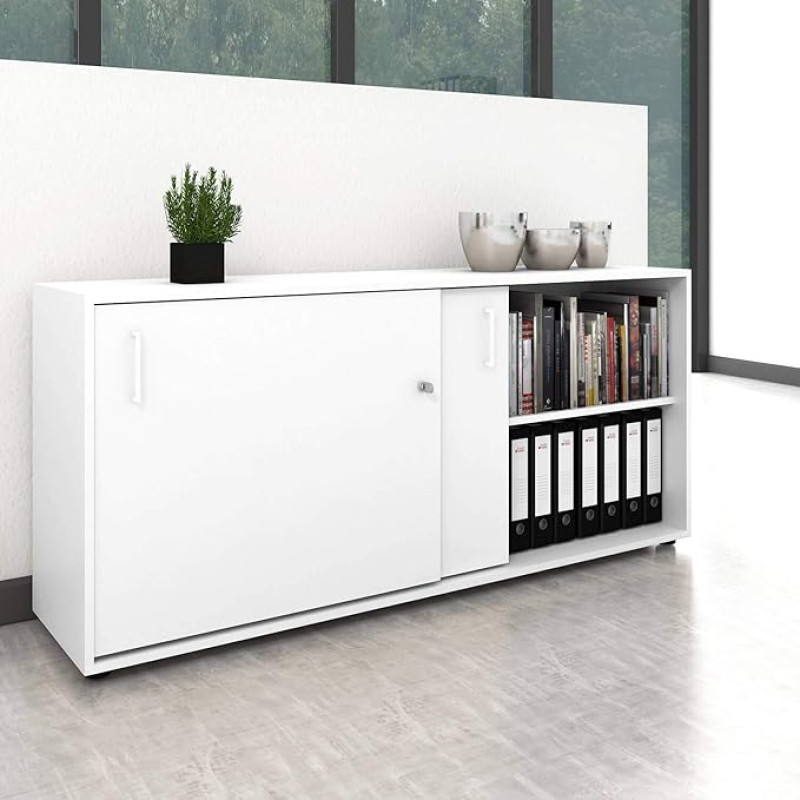 Nova 2OH sliding door cupboard 1640 x 400 mm white